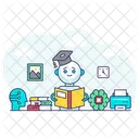 Robotic Education Robotic Learning Artificial Intelligence Icon