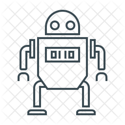Robotic Program Icon - Download in Line Style
