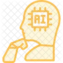 Robotic Thinking Duotone Line Icon Icon