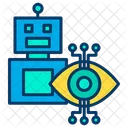 Zeichenflache Roboter Wissenschaft Symbol