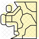 Rock Climbing Color Shadow Thinline Icon Icon
