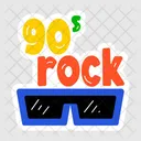 90 S Rock Rock Glasses Typographic Letters Icon