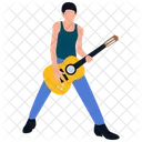 Male Rock Star Guitar Player Guitarist Icon