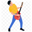 Concert Rock Star Guitar Player Icon