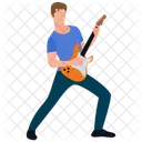 Rock Star Playing Guitar Guitar Player Icon