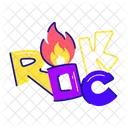 Rock Word Rock Rock Typography Icon