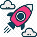 Rocket Spaceship Cloud Icon