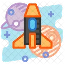 Rocket Launch Plane Icon
