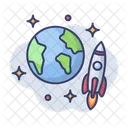 Rocket Earth Galaxy Icon