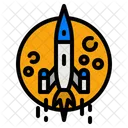 Rocket Fly Moon Icon