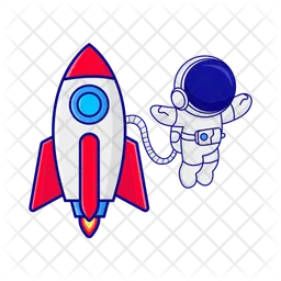 Rocket and astronaut  Icon