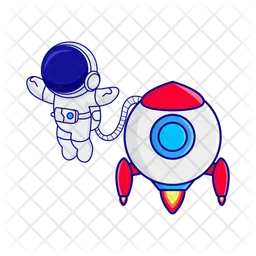 Rocket and astronaut  Icon