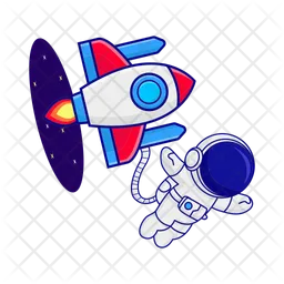 Rocket and astronaut  Icon