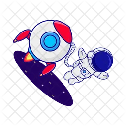 Rocket and astronaut  Icon