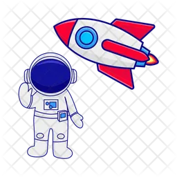 Rocket and astronaut  Icon