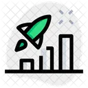 Rocket And Chart Growth Graph Bar Chart Icon