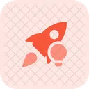 Rocket And Lamp Startup Idea Startup Icon