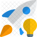 Rocket And Lamp Startup Idea Startup Icon