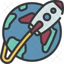 Rocket Around Earth  Icon