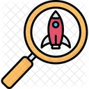 Rocket in magnifier  Icon