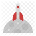 Rocket Land Moon Spaceship Icon