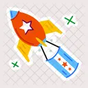 Rocket Launch Rocket Flag Spacecraft Icon