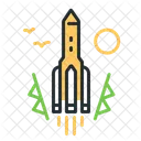 Rocket Launch Liftoff Spaceship Icon