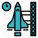 Rocket Launch Time Time Clock Icon