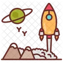 Rocket Launching Space Exploration Rocket Science Icon