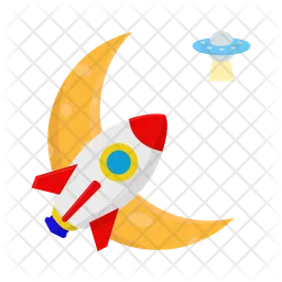 Rocket on the moon  Icon