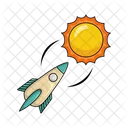 Rocket with sun  Icon