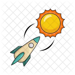 Rocket with sun  Icon