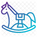 Toy Kid And Baby Rocking Horse Icon