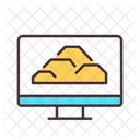 Rocks pile on computer monitor  Icon