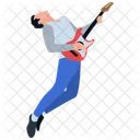 Male Rock Star Playing Guitar Guitar Player Icon