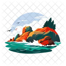 Rocky shore  Icon