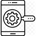 Roda Dentada Lupa Celular Ícone