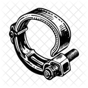 Rohrschelle Sanitar Befestigungselement Icon