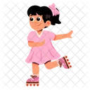 Roller Skate Kids Character Icon