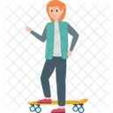 Abenteuer Rollschuhe Skateboarder Symbol