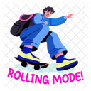 Rolling Mode Skating Playing Icon