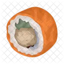 Rollo de sushi de salmón  Icono