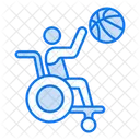 Rollstuhlbasketball Basketball Spiel Symbol