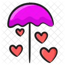 Romance In Rain Umbrella Parasole Icon