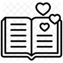 낭만적인 책 책 사랑의 책 아이콘