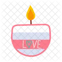 Valentines Candle Birthday Icon