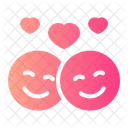 Romantic Couple Happy Emoticon Icon