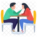 Couple Dating Romantic Date Table Talk Icon