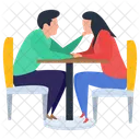 Couple Dating Romantic Date Table Talk Icon