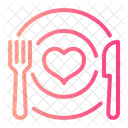 Romantic Dinner Food Knife Icon
